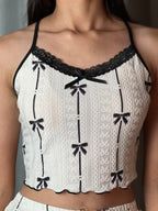 Conjunto Camiseta e Short de Dormir C/Laço Slumber - Premium