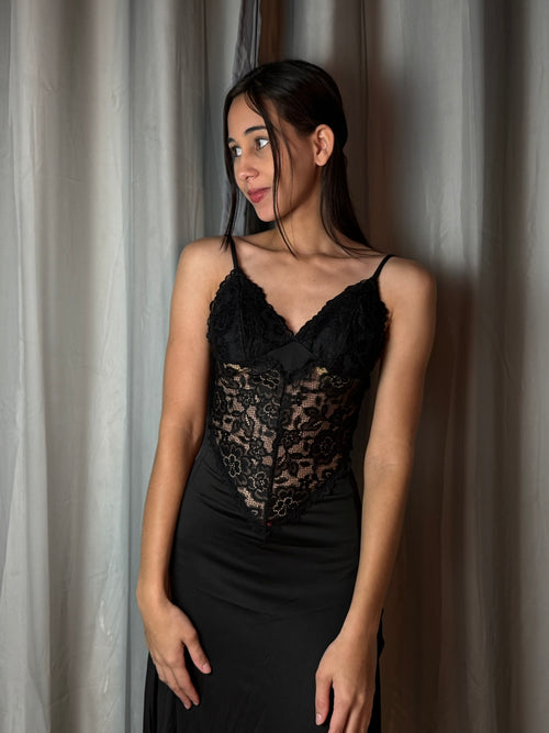 Camisola Longa Sexy Renda C/Corte Lateral - Premium