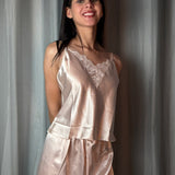 Conjunto Pijama C/Top Camiseta e Calça C/Renda - Premium