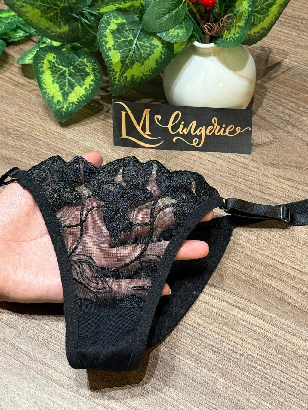 Conjunto Lingerie Sexy Cropped C/Aro Tule Bordado - Premium