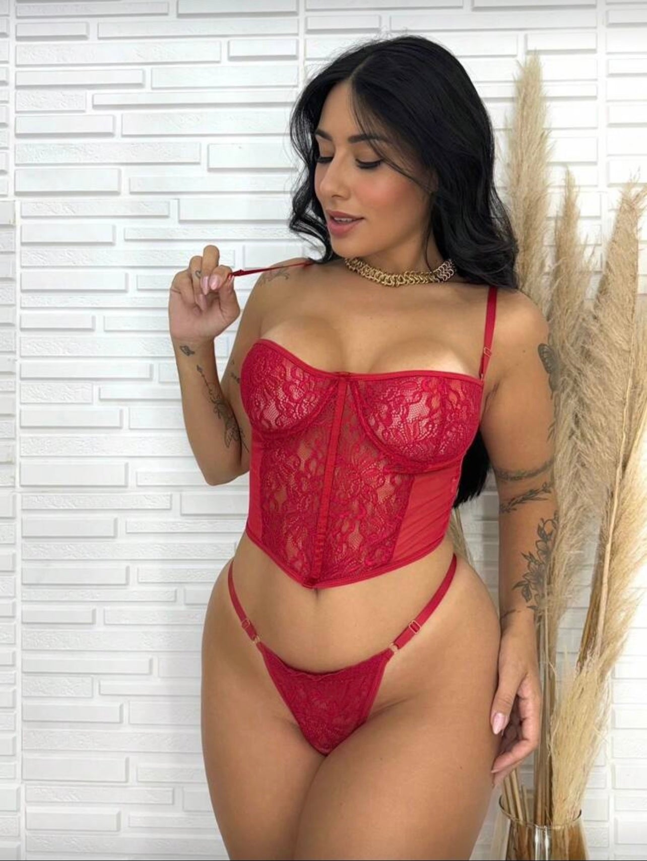 Conjunto Lingerie Sexy C/Renda - Premium